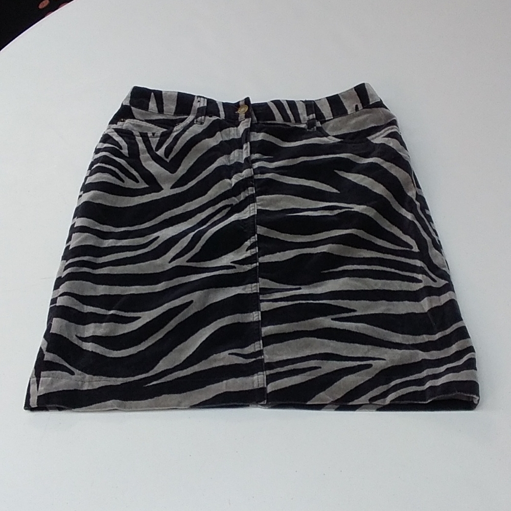 Boden Velveteen Zebra Print Skirt